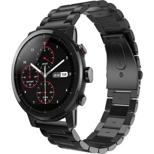 22mm Stainless Steel Wristband For Xiaomi Huami Amazfit Stratos 2/Amazfit Pace Strap Bracelet Smart Watch Band