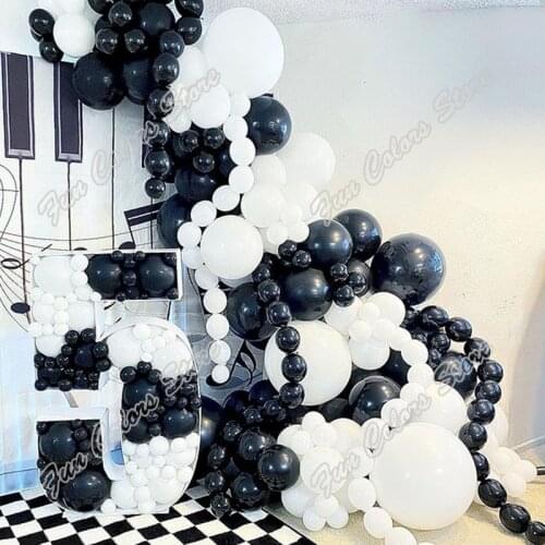 242pcs Black Wedding Birthday Party Supplies Backdrop Baby Shower Welcome Holiday White Decoration Balloon Garland Arch Kits