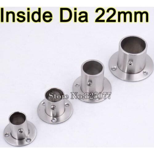 4 PCS Stainless Steel Flange Closet Rod Flange Socket Inside Dia 22mm Pole Fixed Base Accessories KF798