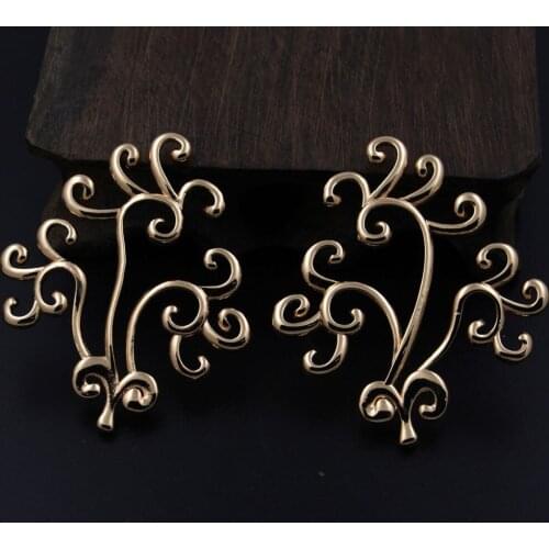 6pairs Quality Brass Casted Flower Wave Charms Stamping Metal Floral Designs Silver Gold Plt DIY Crafts Retro Jewelry Supplies