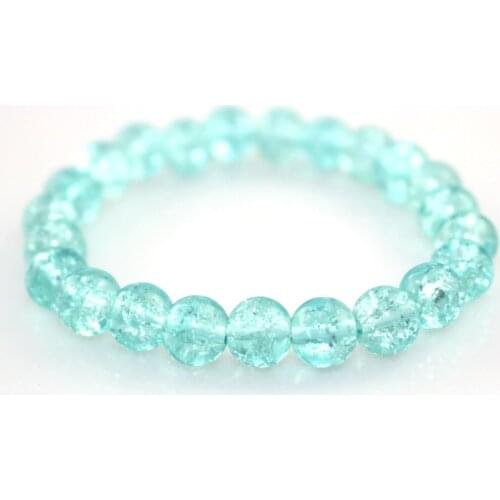 8mm Crystal Natural Stone Glass Stretch Elastic Multicolor Pink Bead Bracelet Bangle Jewellery For Men Women Friends Mom Gift