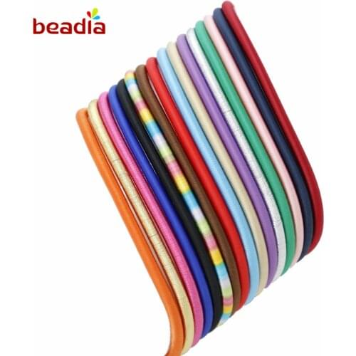 8mm Multi Color 45cm Round Rayon Hollow Cord 16 colors Rope String Elastic Cords for Bracelet Necklace Jewlery Accessary