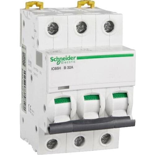 A9F27332 IC65H 3P B32A 3P | 32A | B | 10KA IC65N miniature circuit breaker, B curve, 3P, 32A