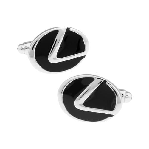 Car Cuff Links For Men Auto Logo Design Quality Brass Material Black Color Cufflinks Wholesale&retail