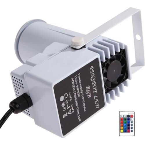 Wireless Remote Control 10W DJ LED Pinspot Light RGB LED Spot Light For Dance Party Disco Wedding Show Home Mirror Ball Lighting