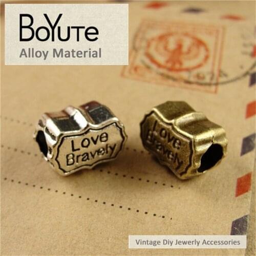 BoYuTe (60 Pieces/Lot) 12*9*7MM Zinc Alloy Materials Antique Bronze Silver Plated Vintage Metal Beads for Jewelry