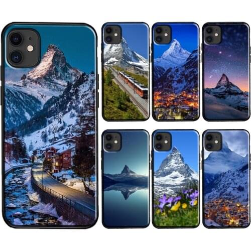 Zermatt Matterhorn Swiss Mountain Case For iPhone 12 mini 11 Pro Max XR X XS Max 6S 7 8 Plus SE 2020 TPU Cover Shell
