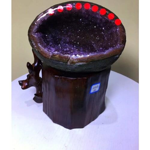 Uruguay titanium amethyst money bag, wealth town house, radiation proof, collectible.The market is rare, can not be found