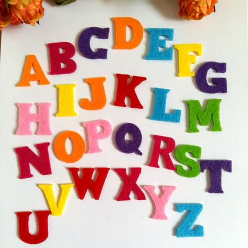 300PCS/lot Random Mixed Color Alphabet Shape/Felt Appliques for craft Sewing Supplies / kids accessories /decoration