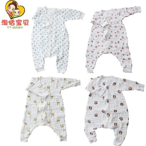 Cotton Baby Rompers Children Winter Clothes Sleeping Bag Toddler Boy Girls Romper Newborn Jumpsuit Long Sleeve 6 Layers Clothing