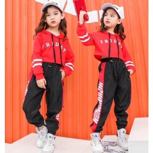 Children Clothing Set Fashion Hip Hop Streetwear Teen Girls Crop Hoodies Sweatshirt + Pants Autumn Casual Kids Sports Suits