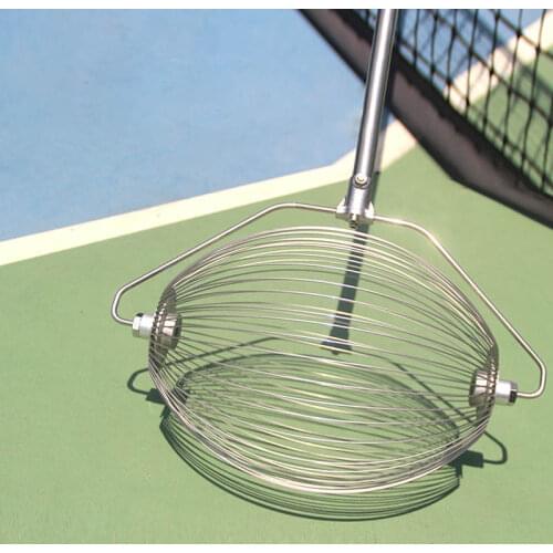 Adjustable Length Tennis Balls Picker Portable Roller Pick-up Basket Easy Picking