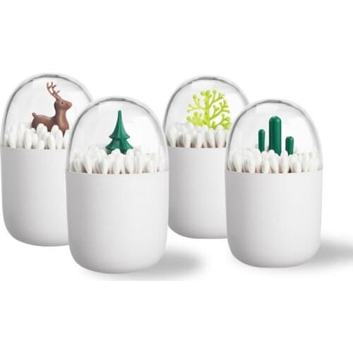 Creative Multipurpose Toothpick Storage Box Cotton Swab Holder Small Sundry Storage Can Animal & Plant Modeling Storage Box Case
