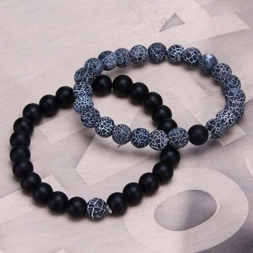 Hot 2pcs/set Couples Distance Bracelet Natural Stone Yoga Beaded Bracelet For Men Women Friend Gift Charm Strand Jewelry 5 Style