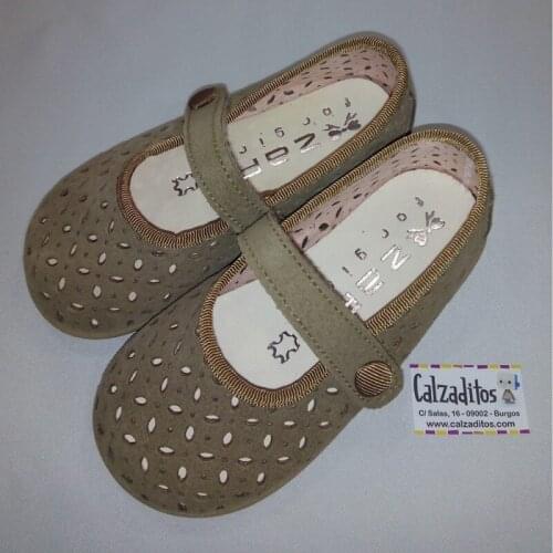 Shoes suede leather sand with velcro, of Dobsons.com for girls