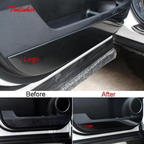Tonlinker Cover Case Stickers For FORD KUGA 2013-18 Car Styling 2 PCS Stainless Steel Glove Box Handle Sticker Cover Stickers