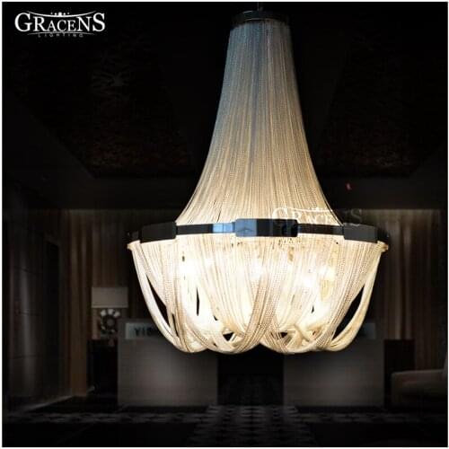 New Arrival Aluminum Chain Pendant Lights luminaria French Empire Long Chain Hanging Lustre Lamp for Restaurant Cafe Coffee Shop