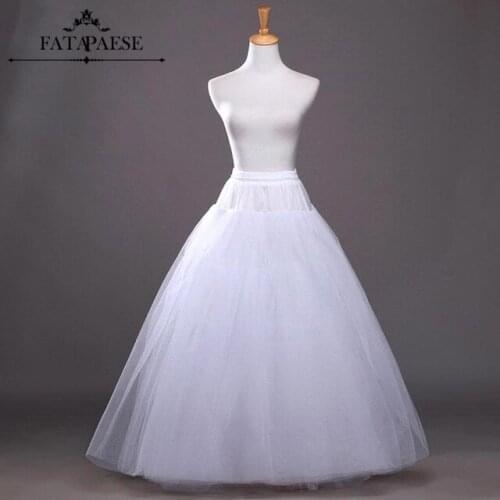 New Arrival Adjustable White A-line Wedding Accessories Ball Gown 4 layers Tulle Hoopless Petticoat Crinoline Skirt Underskirt