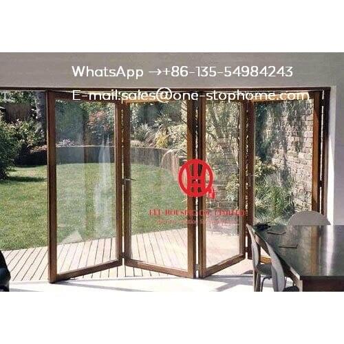 OEM / ODM Aluminum Bifold Glass Door,Folding Doors Design for Home,Exterior Accordion Customised aluminum bi-folding door