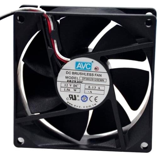 Original AVC DF0802512SEMN 8025 8cm 12V 0.13A 3-line mute computer case cooling fan