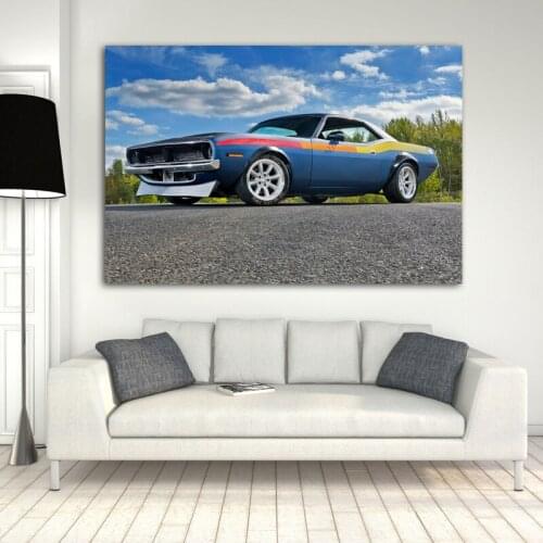 Supercar Posters Plymouth Barracuda Hotrod Muscle Car Wall Art Poster Canvas Print Paintings for Home Room Decor