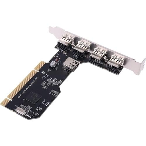 PCI to USB2.0 Expansion Card Desktop PCI to 5 USB2.0 480Mbp HUB NEC Chip Expansion Adapter Card