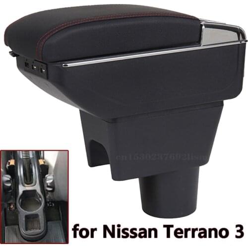 For Nissan Terrano 3 Armrest Box Universal Car BRV Center Console Caja Modification Accessories Double Raised with USB