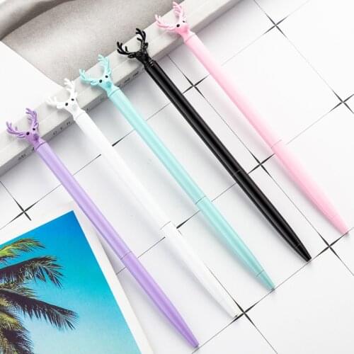 All-metal Elk-shaped Ballpoint Pen Creative Luxury Write Handle Gold Pen for Student Gift Cute Office Stationery School Supplies