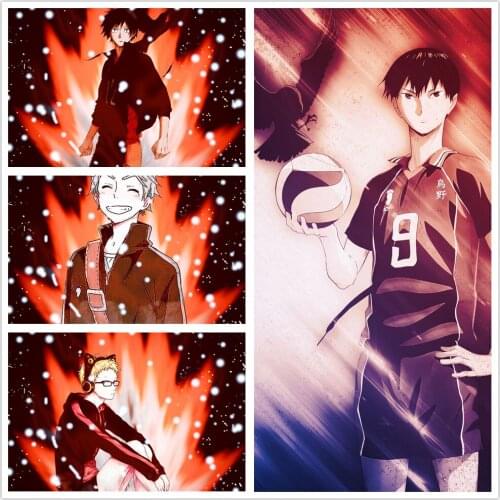 Home Decor Japanese Cartoon Haikyuu poster Painting hd Volleyball Boy painting wall painting bedroom anime Bedroom Cafe Wall