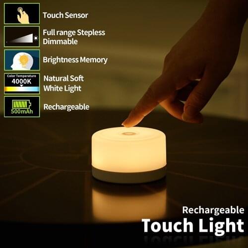 Dimmable LED Night Light Childrens Touch Rechargeable Kids Lights Lamp for Baby Room Bedside Creative Bedroom Nursery Lamp