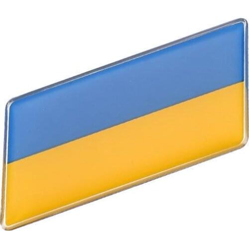 Rectangular Styling Ukraine National Emblem Flags Car Stickers 63X30mm