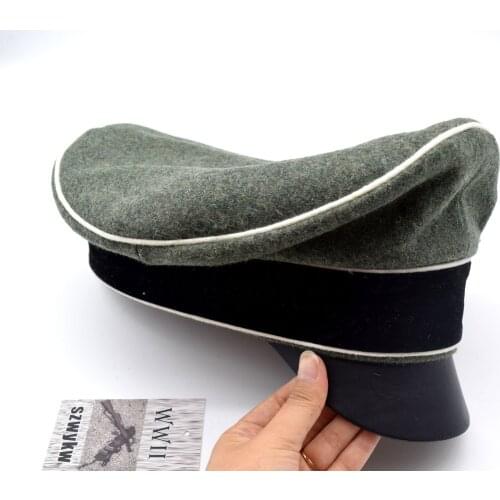 Replica WW2 German Army Field Marshals Generals Officers Crusher Field Visor Cap W Hat Sweat Ring Made Leather XXL(60cm)