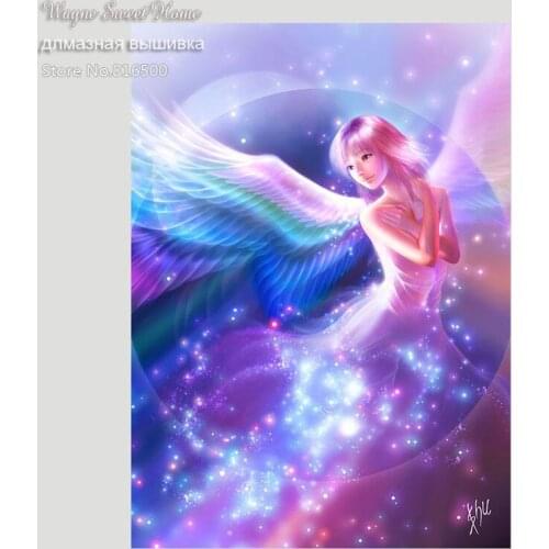 Needlework Full Kits For Embroidery Painting Cross Stitch Angel Diy Diamond Painting Cross Stich Square Diamond Mosaic Cartoon