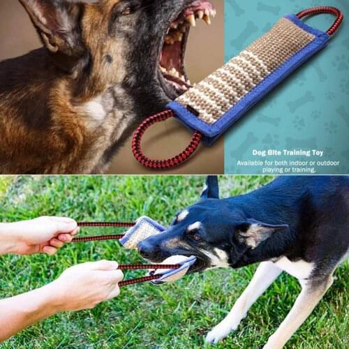 Puppy Dog Bite Resistant Training Interactive Bite Tug Pull Toy Pet Supplies With Two Handles Fabric Long Handle Universal Toy