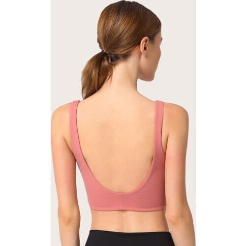 Yoga Sports Bra Women Backless Padded Running Bras Fitness Sport Brassiere Workout Athletic Top Sexy Double Scoop Thin Strap