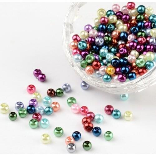 400pcs 4mm Mixed Color Glass Beads Round Loose Spacer Beads for Jewelry Making DIY Bracelet Necklace Supplies hole: 0.5mm