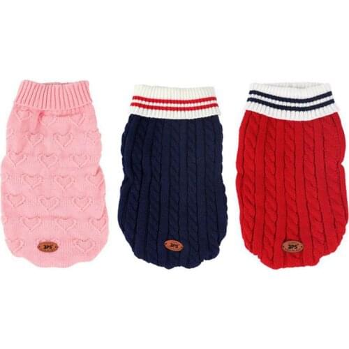 Comfortable Pet Dog Puppy Hoodies Clothing Student Style Dog Knitted Sweater Breathable Winter Dogs Clothes Coat Round Neck