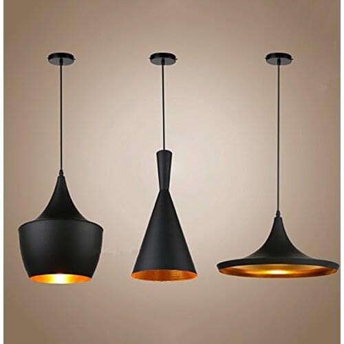 Vintage Pendant Lights Loft Lamp Nordic Hanging Restaurant Kitchen Light Gold Inner Finish Luminaire Home Industrial Lighting