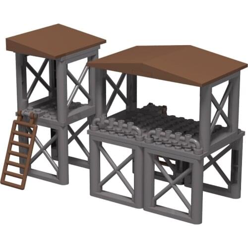 World War II Military Series WW2 Army Watchtower MOC Accessories Building Blocks Bricks Toys Gifts