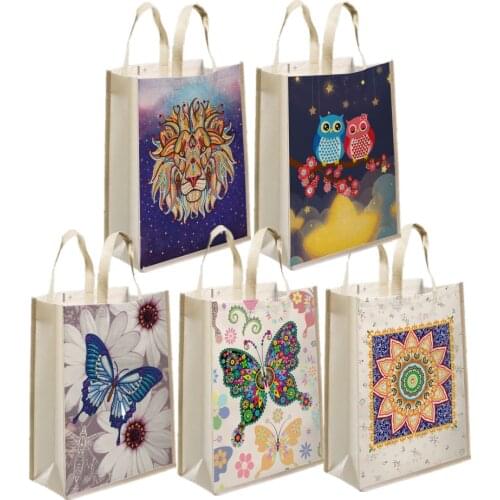 Women and men DIY diamond painting tote bag reusable shopping bag Eco Bag