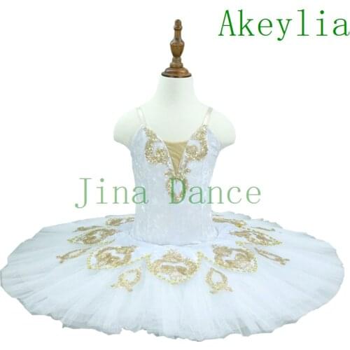 Women performance ballet tutu Stage costume for girls or Adult white gold Pre-professional tutu skirt Pink orange BLST18001