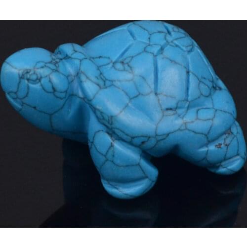1.5 inch Blue Turquoise Turtle Tortoise Gems Carving Crafts Stone Figurine Chakra Healing Reiki Stone