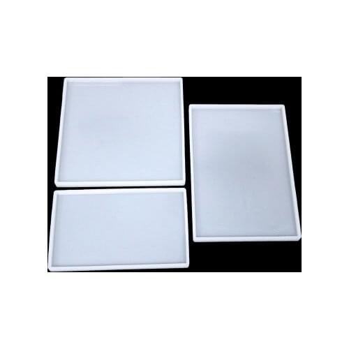 20*30 Cm Super Square Rectangle Shape Coaster Base Silicone Mold for Aking Resin Decorative Plate, Craft Transparent Mould