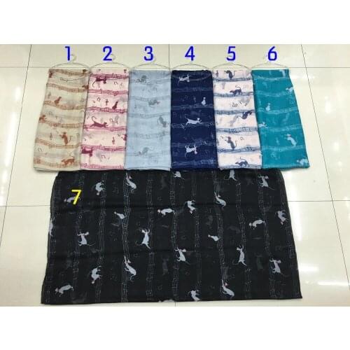 2016 Spring Musical Note Cat Print Scarf Women Cat Fashion Scarf Animal Wrap Hijab Wholesale 10pcs/LOT Free Shipping