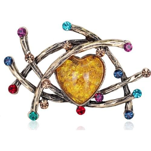 3pc New retro heart DIY Brooch Vintage Enamel Lapel Pins Badge for women New Year Simple Clothing Accessories