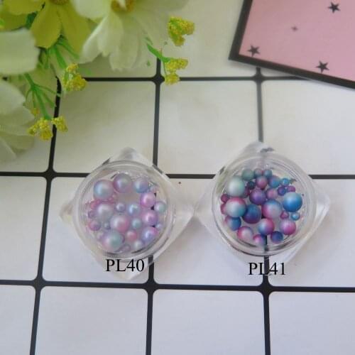 30pcs/jar Cute 3/4/5/6MM Mixed Plated Color Matte Surface Mermaid Ball Pearl Nail Decoration Pearl Nail Art Decoration