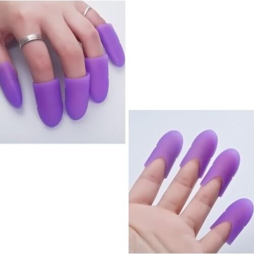 5 Pieces Nail Art Soak Off Cap Silicone UV Gel Polish Varnish Remover Clean Degreaser Clip Reusable Wraps Rubber Manicure Tools