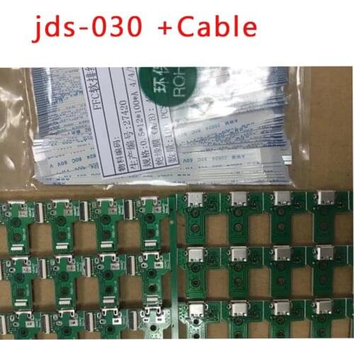 50sets/Lot jds-030 f001 v1 JDS030 For Playstation4 PS4 DualShock 4 Controller Micro USB Charging Socket Board REV + Cable 12pin