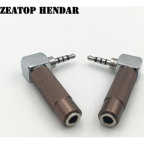50Pcs 90 Degree Right Angle 2.5mm 4Pole Male Jack to 3.5mm 4 Pole Female Audio Plug DIY Microphone 2.5 to 3.5 Connector
