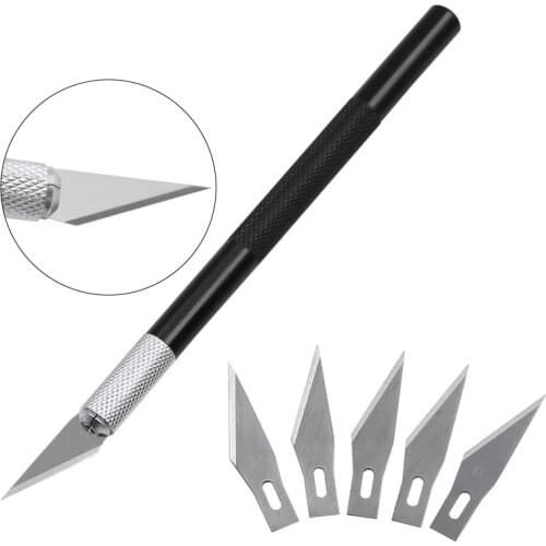 6pcs/Set Precision Hobby Knife Metal Handle With Blades For Arts Wood Carving Tools Crafts Phone PCB Repair Multi DIY Hand Tools